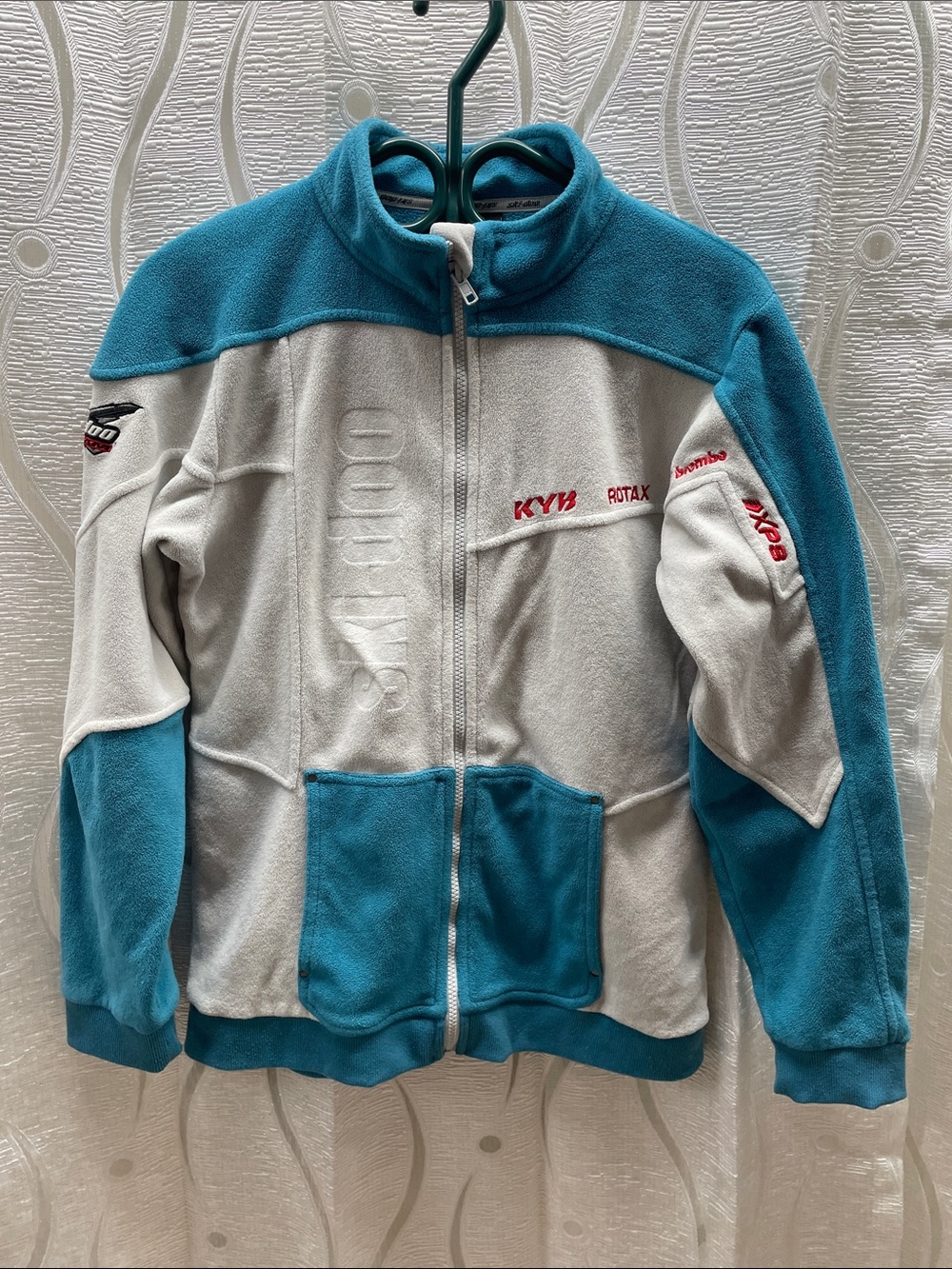 BRP skidoo Teal and Light Gray Zip Fleece Jacket